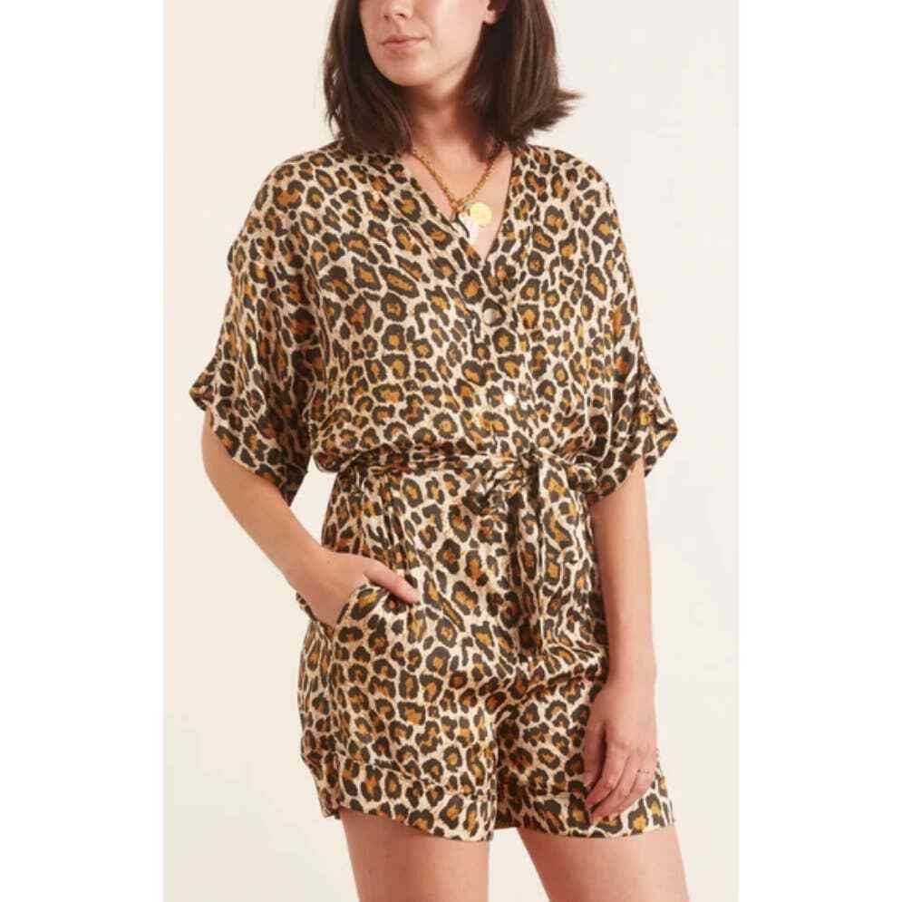 Nwt Overlover Cherokee Cheetah Viscose Oversized Jumpsuit Playsuit Romper Xs